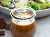 Balsamic dressing in glass container 