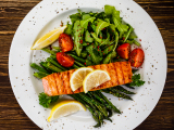 Zesty Grilled Salmon with Lemon and Capers on Mixed Greens