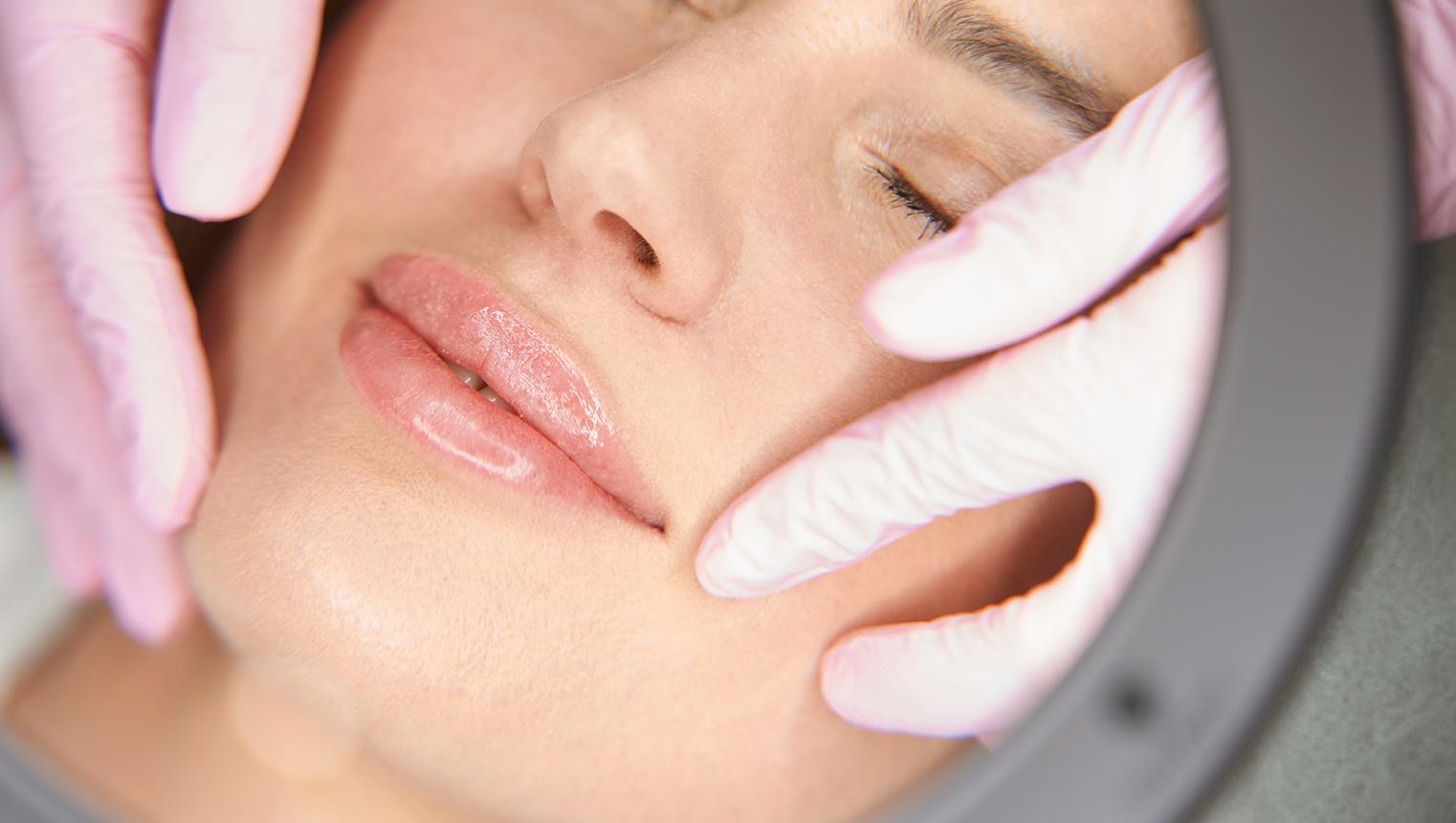 Person getting a dermatology treatment