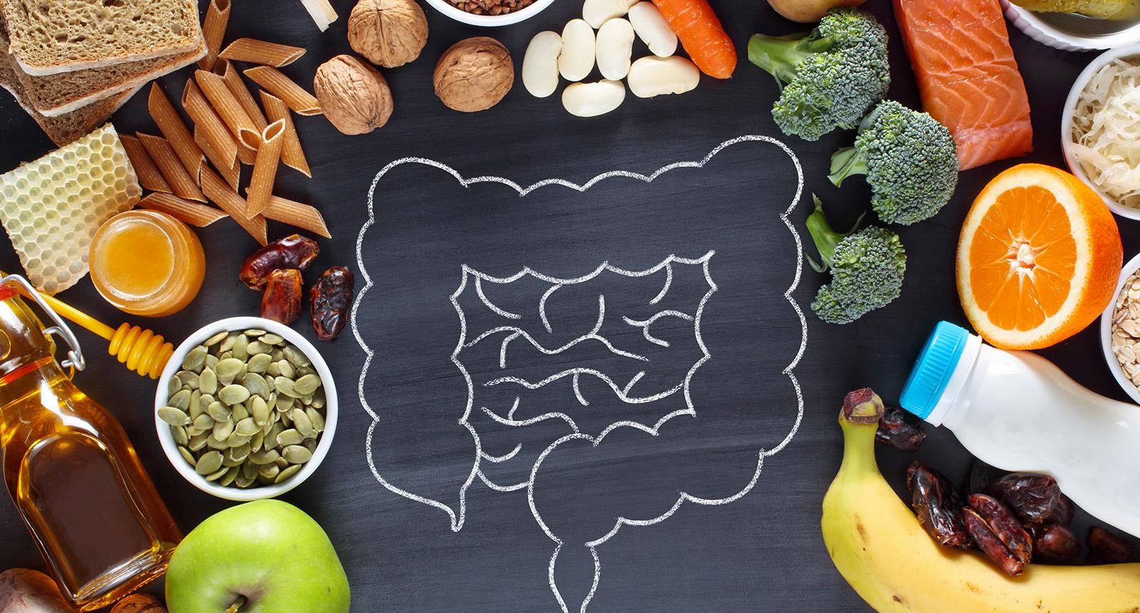 Photo of healthy foods that help digestive health