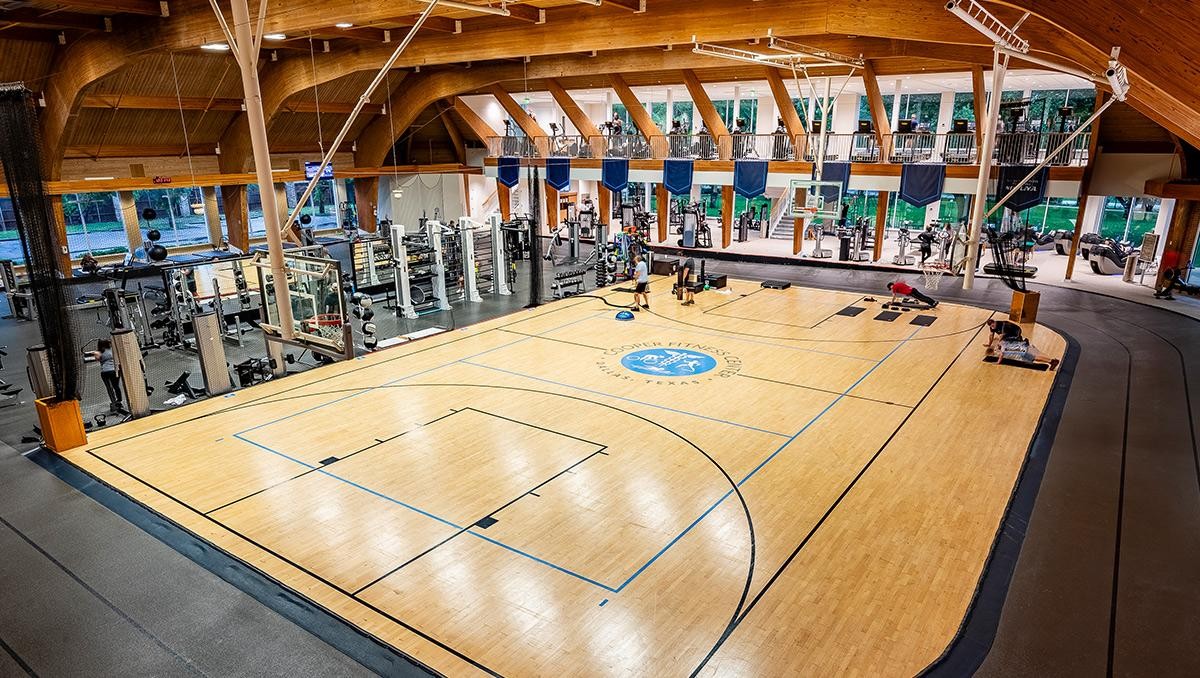 Above shot of the Cooper Fitness Center floor
