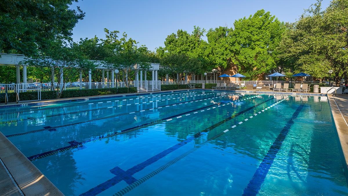 A view of the pool at the Cooper Hotel