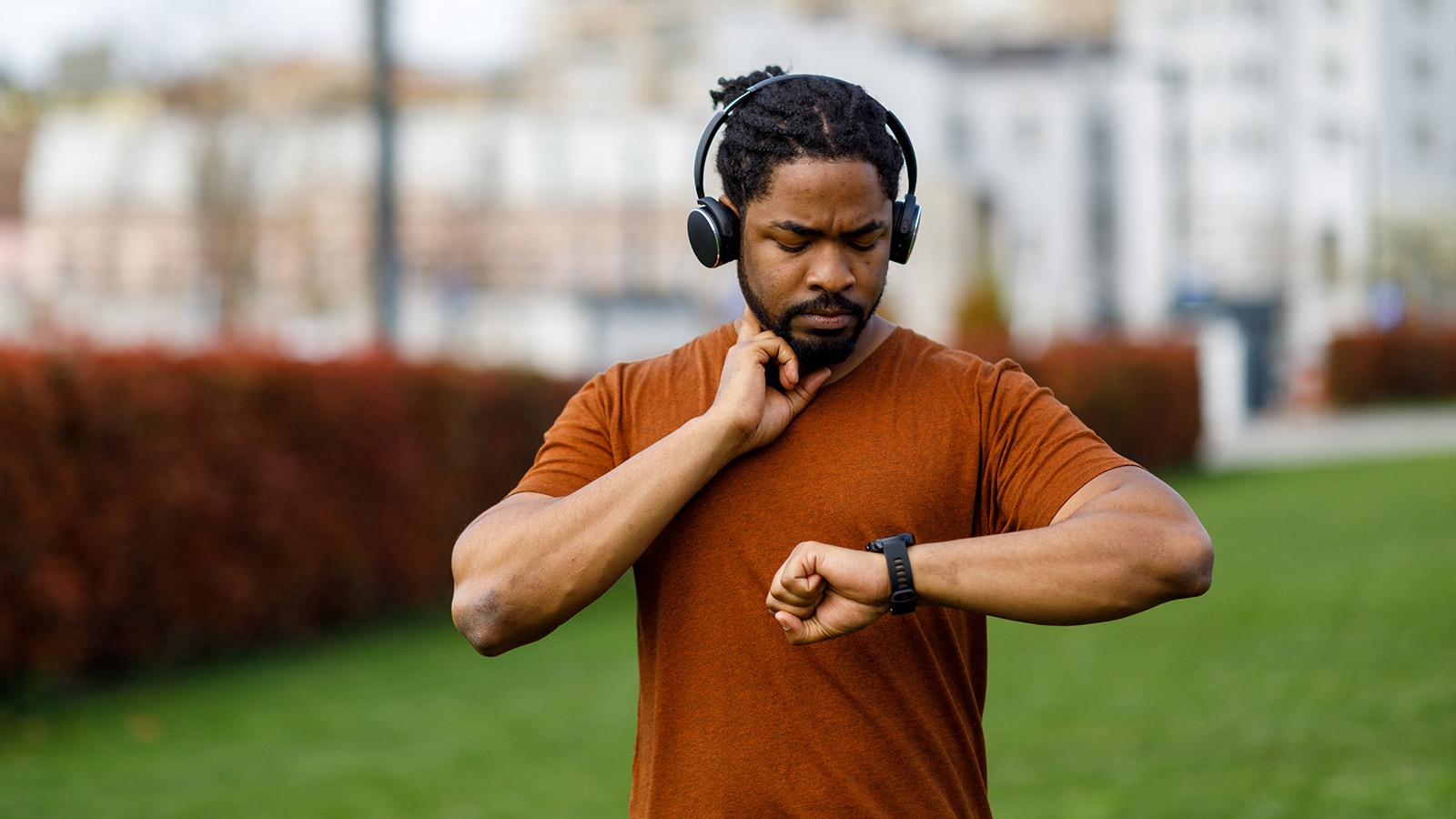 A person taking a look at his watch