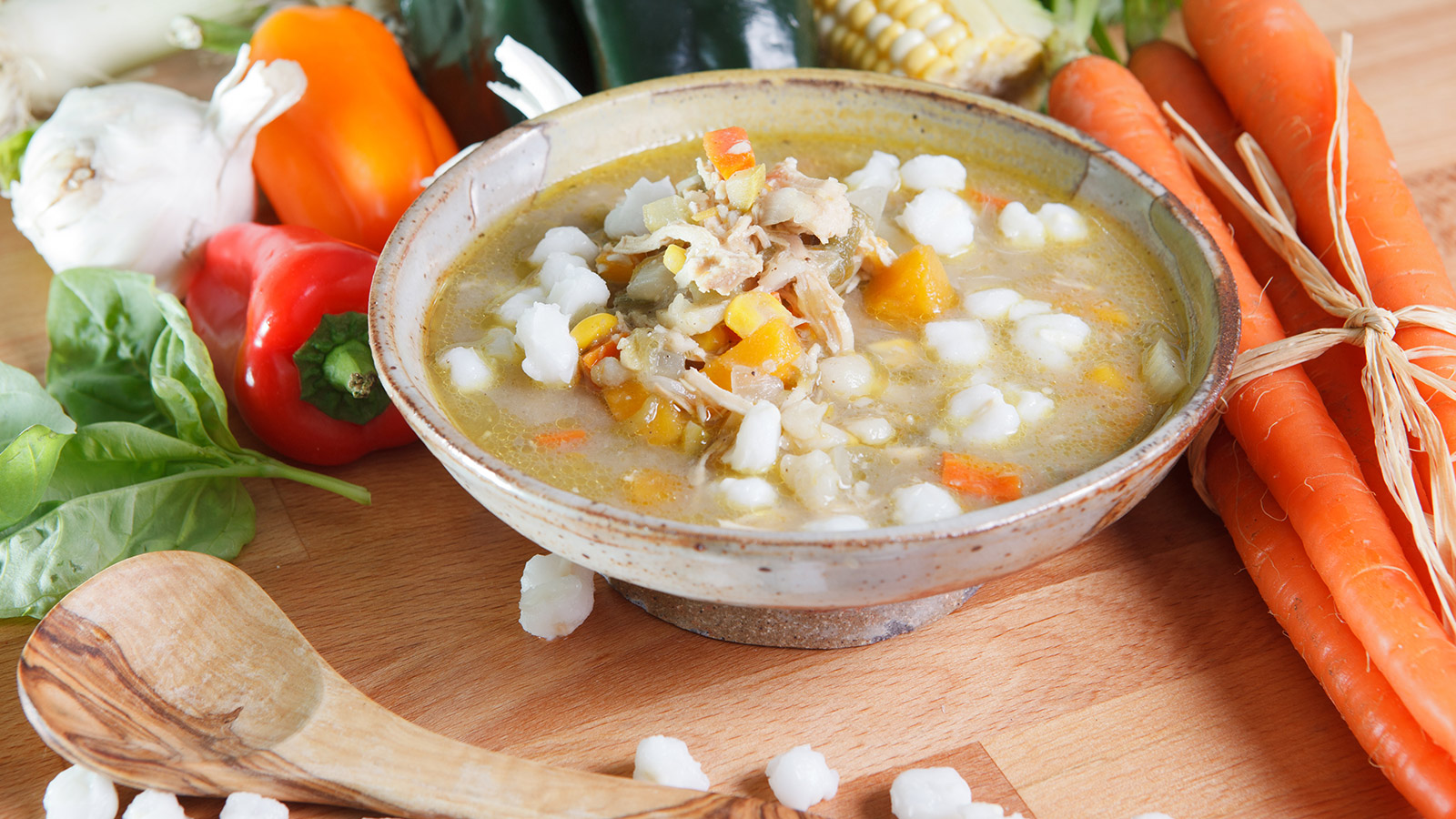 Low Calorie and Healthy Pozole Mexican Hominy Stew Recipe
