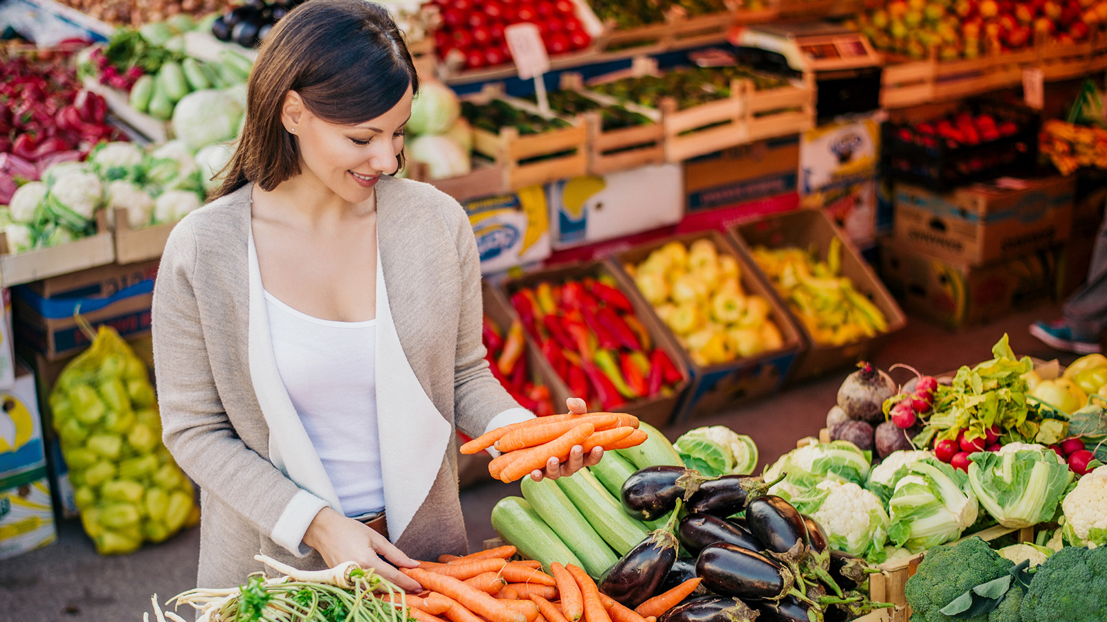 Women shopping fresh produce