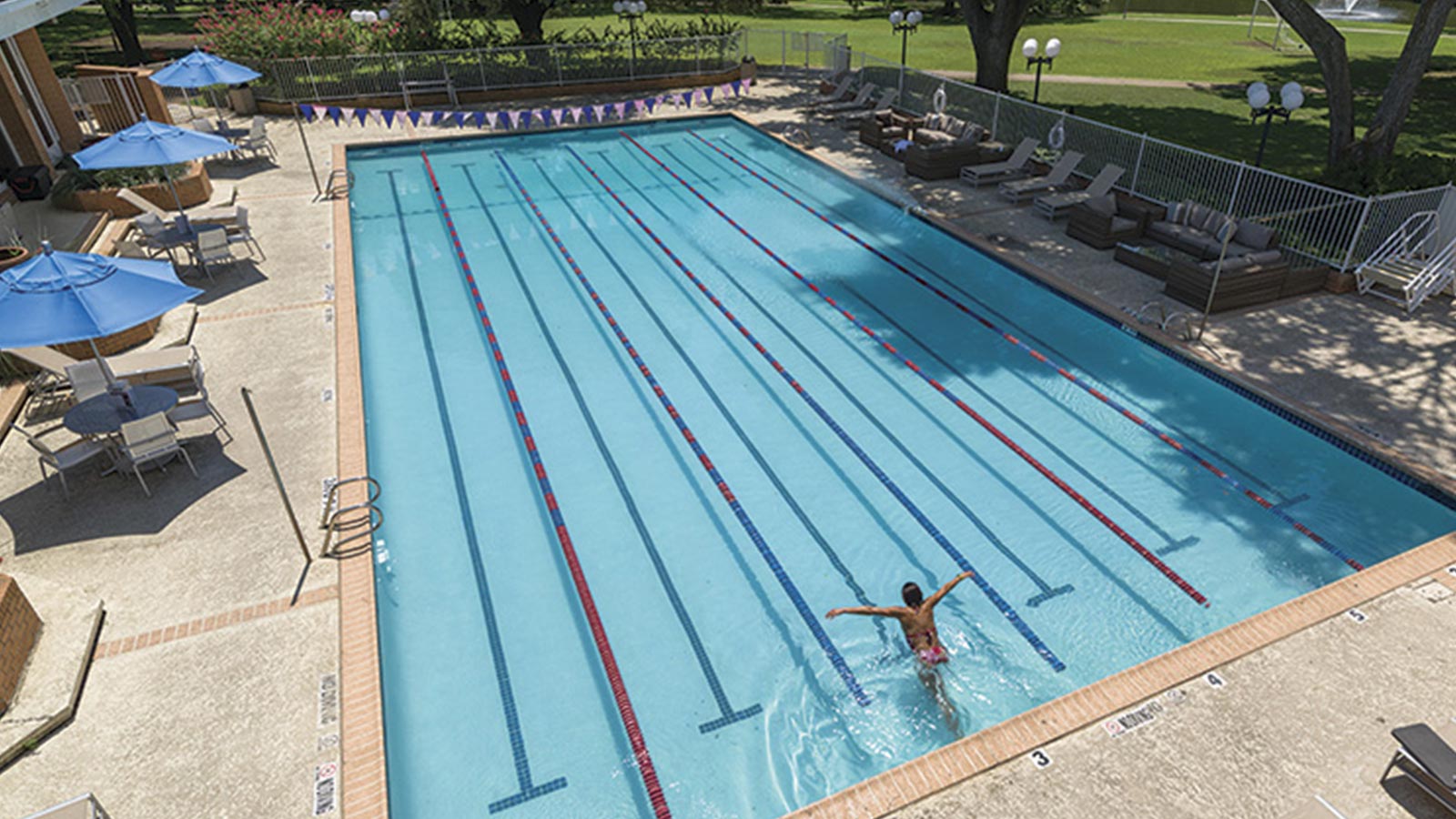 A person swimming