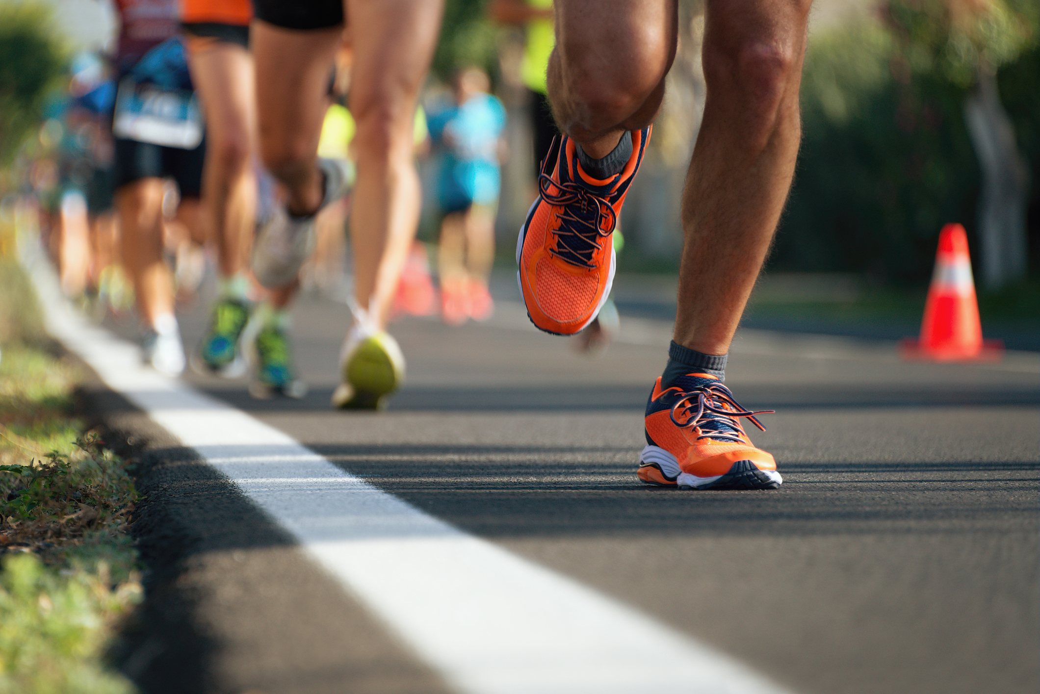 People running in a marathon