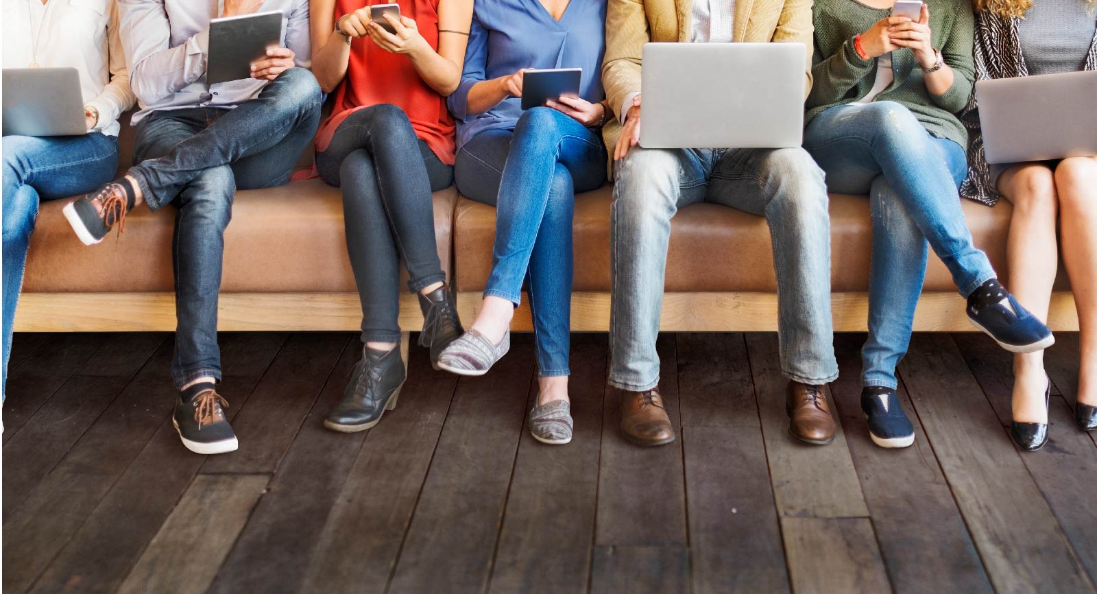 Group of people on their devices