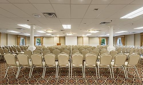 berkley-room chairs set up for presenter
