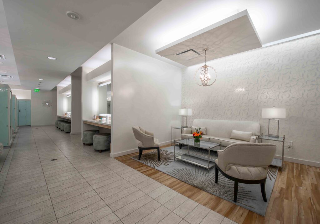 Women's Locker Room Sitting Area - Cooper Fitness Center Dallas
