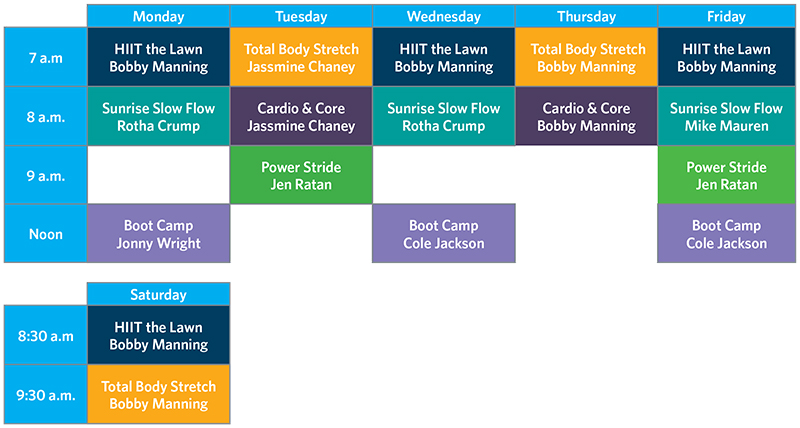 OutdoorClassSchedule_10-2025_web Cooper Fitness Center Outdoor Classes Schedule