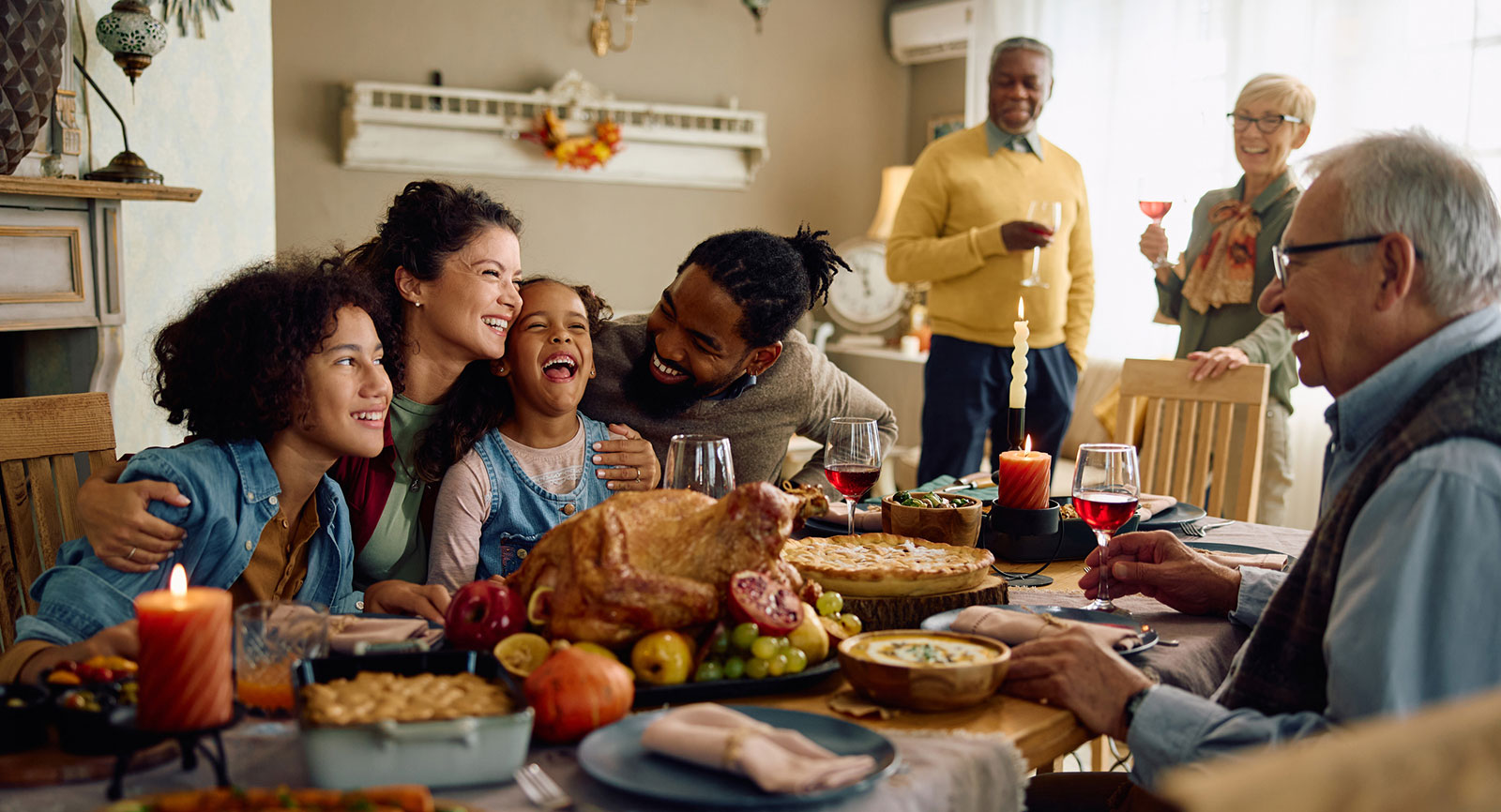 Family enjoying a holiday meal