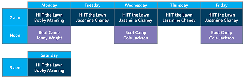 OutdoorClasses_ScheduleWEB_03-2026 Outdoor classes schedule at Cooper Fitness Center