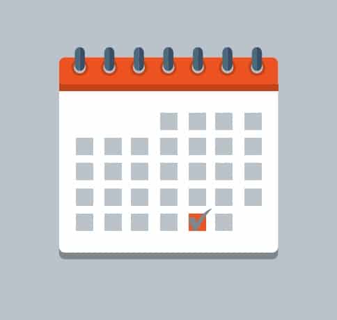 Graphic of a monthly calendar for Cooper Complete auto delivery subscription program